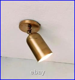 Brass Ceiling Spotlight Adjustable Semi Flush Mount Handmade Brass Light