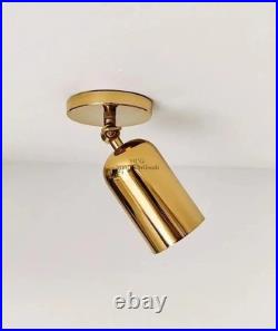 Brass Ceiling Spotlight Adjustable Semi Flush Mount Handmade Brass Light