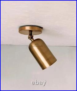 Brass Ceiling Spotlight Adjustable Semi Flush Mount Handmade Brass Light