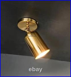 Brass Ceiling Spotlight Adjustable Semi Flush Mount Handmade Brass Light