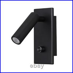 COB LED Recessed Reading Light Knob Dimming Switch Adjustable Wall Lamp Fixture