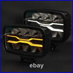 COLIGHT Pair 9 Osram Spot LED Driving Lights 4x4 Rectangle Spotlight withA DRL