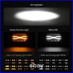 COLIGHT Pair 9 Osram Spot LED Driving Lights 4x4 Rectangle Spotlight withA DRL