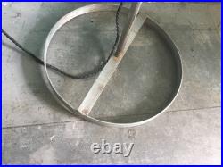 C. 1940s Scandinavian Industrial Aluminium/Steel Floor Spotlight. Adjustible Shade