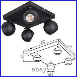 Ceiling 4 Way Adjustable Spot Light GU10 LED Kitchen Bedroom Square Spotlight