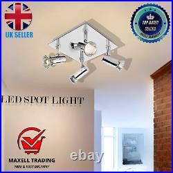 Ceiling 4 Way LED Spot Light Fitting Kitchen GU10 Bulb Light Spotlight Bar Lamp