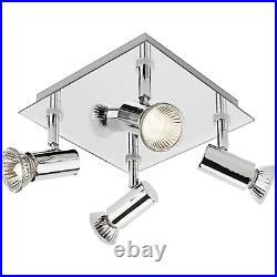 Ceiling 4 Way LED Spot Light Fitting Kitchen GU10 Bulb Light Spotlight Bar Lamp