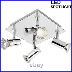 Ceiling 4 Way LED Spot Light Fitting Kitchen GU10 Bulb Light Spotlight Bar Lamp