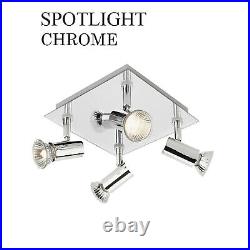 Ceiling LED 4 Way SpotLight Fitting Kitchen GU10 Bulb Light Spotlight Bar Lamp