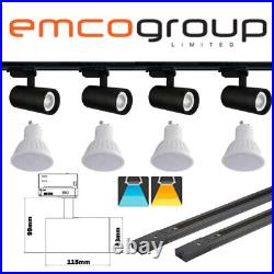 Ceiling Mounted Black 2M 2 Meter 4 Spot GU10 LED Single Circuit Track Light Lamp