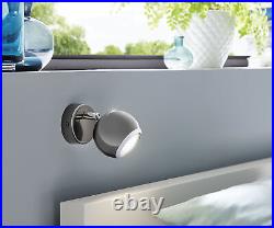 Ceiling Spot Light & 2x Matching Wall Lights Black Nickel Round Adjustable Lamp