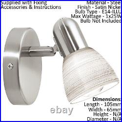 Ceiling Spot Light & 2x Matching Wall Lights Round Satin Nickel Opal Glass Lamp
