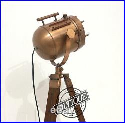 Christmas Tripod Floor Lamp Spotlight Searchlight Adjustable Height Copper Polis