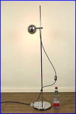 Chrom Steh Leuchte Strahler Spot alte Boden Lampe Vintage Floor Lamp 70er Jahre