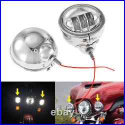 Chrome 4-1/2 30W LED Auxiliary Driving Spot Fog Passing Light Lamp For Harley