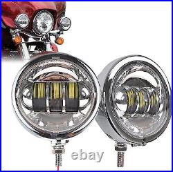 Chrome 4-1/2 30W LED Auxiliary Driving Spot Fog Passing Light Lamp For Harley