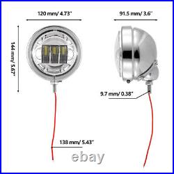 Chrome 4-1/2 30W LED Auxiliary Driving Spot Fog Passing Light Lamp For Harley