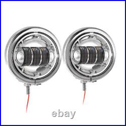 Chrome 4-1/2 30W LED Auxiliary Driving Spot Fog Passing Light Lamp For Harley
