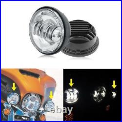 Chrome 4-1/2 30W LED Auxiliary Driving Spot Fog Passing Light Lamp For Harley