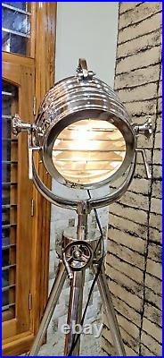 Chrome Nautical Spot Light Tripod Floor lamp For Beside Home Decor & Office Item