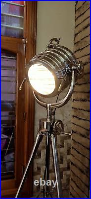 Chrome Nautical Spot Light Tripod Floor lamp For Beside Home Decor & Office Item