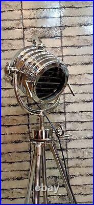 Chrome Nautical Spot Light Tripod Floor lamp For Beside Home Decor & Office Item
