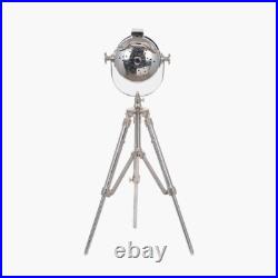 Chrome Tripod Spotlight Table Lamp Industrial Studio Style Adjustable Light Chrome Tripod Spotlight Table Lamp Industrial Studio Style Adjustable Light