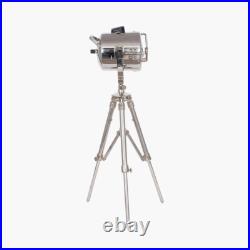 Chrome Tripod Spotlight Table Lamp Industrial Studio Style Adjustable Light Chrome Tripod Spotlight Table Lamp Industrial Studio Style Adjustable Light