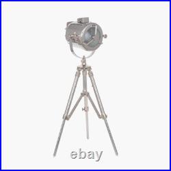 Chrome Tripod Spotlight Table Lamp Industrial Studio Style Adjustable Light Chrome Tripod Spotlight Table Lamp Industrial Studio Style Adjustable Light