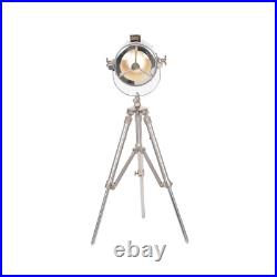 Chrome Tripod Spotlight Table Lamp Industrial Studio Style Adjustable Light Chrome Tripod Spotlight Table Lamp Industrial Studio Style Adjustable Light