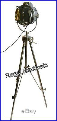 Classic Theater Spot Light with Solid Steel Tripod Floor Lamp Vintage/Decor
