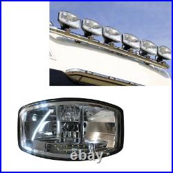 Clear Spot Light+ LED For Volvo DAFMAN Scania 24v 9.5 Jumbo Oval Black ABS Lamp