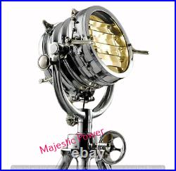 Collectible Big floor searchlight spotlight with revolvings steel tripod big lamp