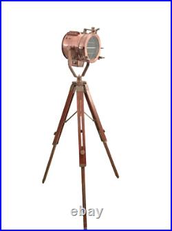 Copper Antique Modern Studio Searchlight Floor Lamp Handmade Nautical Tripod