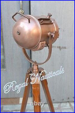 Copper Finish Searchlight with tripod stand Home Marine Floor Lamp stand