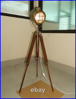 DESIGNER HAND MADE RUSTIC NAUTICAL SPOT LIGHT FLOOR LAMP, MODERN industrial
