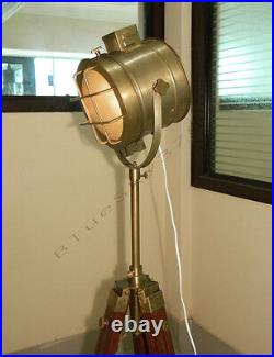 DESIGNER HAND MADE RUSTIC NAUTICAL SPOT LIGHT FLOOR LAMP, MODERN industrial