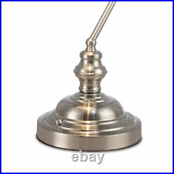 Deco D0086 Morgan Bankers Lamp Table Desk Lamp Satin Nickel White Glass Shade