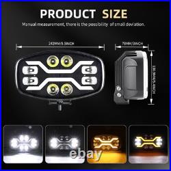 Demmon 10 Jumbo Oval LED Spot Lamp Dual White & Amber DRL Driving Light 12/24V
