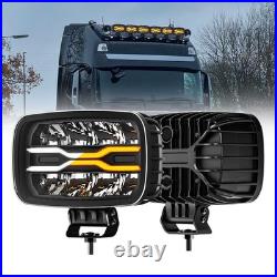 Demmon 9inch Strobe LED Dynamic Start Up DRL Driving Spot Light Lamp Amber White