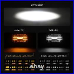 Demmon 9inch Strobe LED Dynamic Start Up DRL Driving Spot Light Lamp Amber White