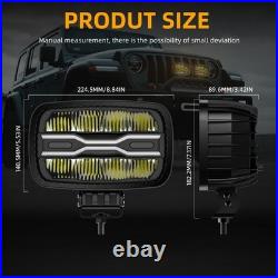 Demmon 9inch Strobe LED Dynamic Start Up DRL Driving Spot Light Lamp Amber White