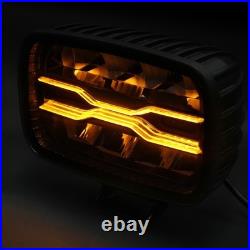 Demmon 9inch Strobe LED Dynamic Start Up DRL Driving Spot Light Lamp Amber White