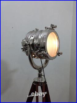 Designer Collectible Spot Search Light With Floor Nautical Marine Tripod Lamp