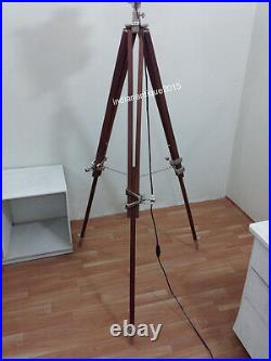 Designer Collectible Spot Search Light With Floor Nautical Marine Tripod Lamp