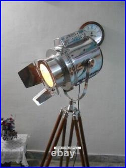 Designer Nautical Spot Light Tripod Floor Lamp Searchlight Home Decor Rustic