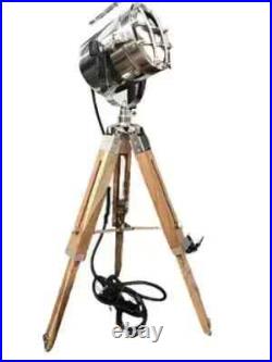 Designer Search light Studio Floor Lamp Spot Light With Wooden Tripod Stand