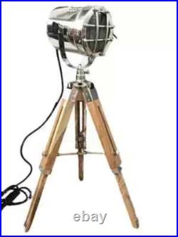 Designer Search light Studio Floor Lamp Spot Light With Wooden Tripod Stand