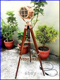 Designer Searching Light Floor Lamp Vintage Marine With Tripod Stand Decoration