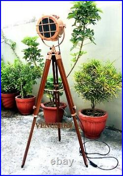 Designer Searching Light Floor Lamp Vintage Marine With Tripod Stand Decoration